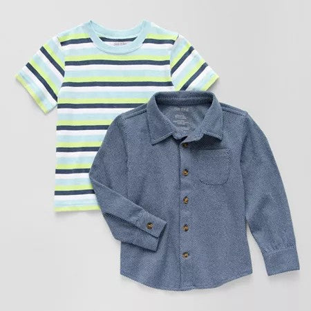 OKIE DOKIE Toddler Boys 2-pc. Crew Neck T-Shirt, 3t, Blue