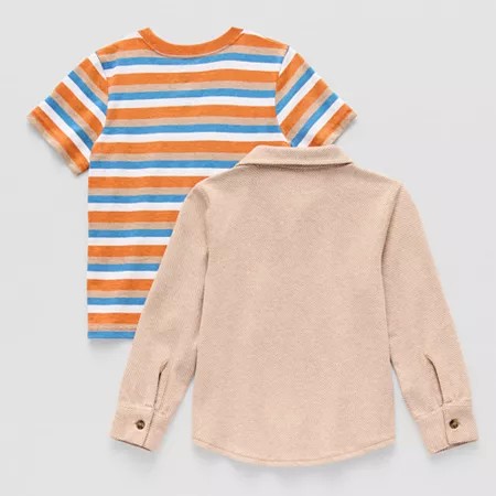 OKIE DOKIE Toddler Boys 2-pc. T-Shirt, 3t, Beige