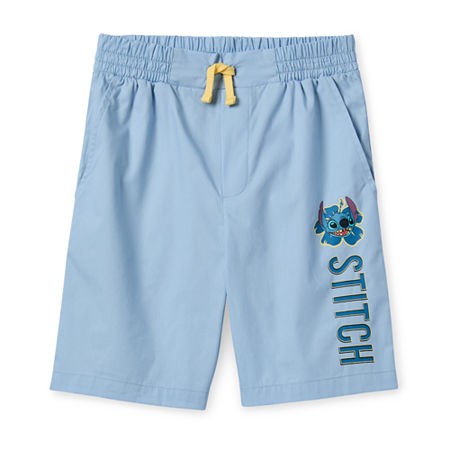Disney  stitch Boys Blue Shorts Elastic Waistband Size 5-6