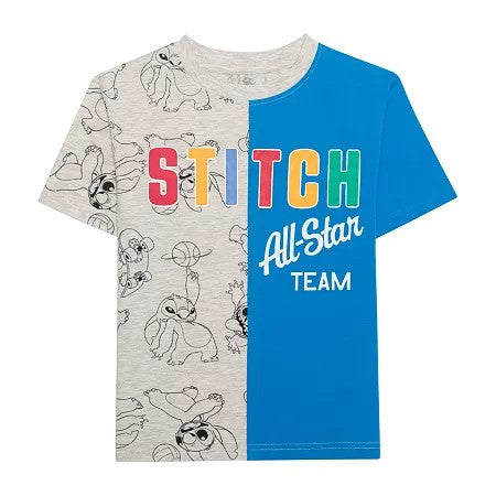 DISNEY Boys Size 4 Stitch Graphic T-Shirt, 
Blue