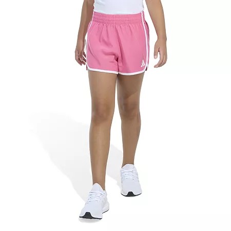 Adidas Girls Woven Athletic Shorts, Medium
