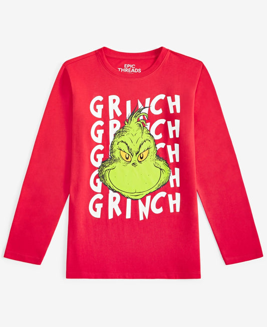 Epic Threads Boys Grinch Graphic T-Shirt XS - Cherry Can