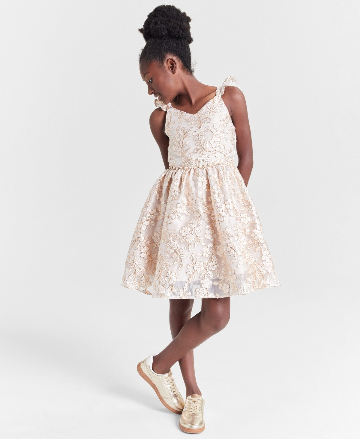 Rare Editions Floral Burnout Organza Dress, Size 14 Girl