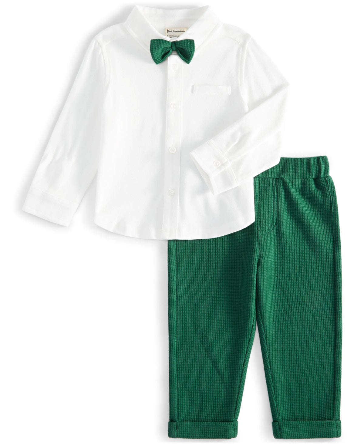 First Impressions Waffle Shirt & Pants Set, 12 Months