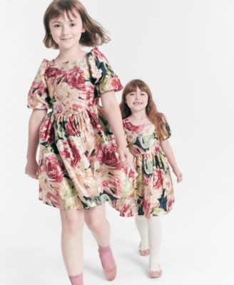 Rare Editions Floral Organza Dress Red, Size 10