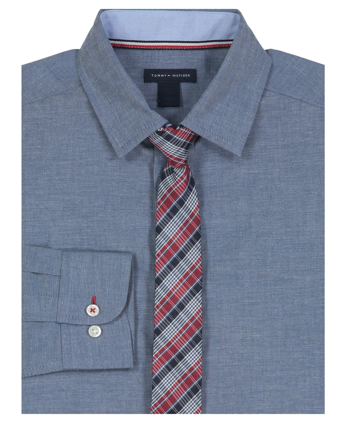 Tommy Hilfiger Boys' Stretch Chambray Shirt Tie Set, Size 16
