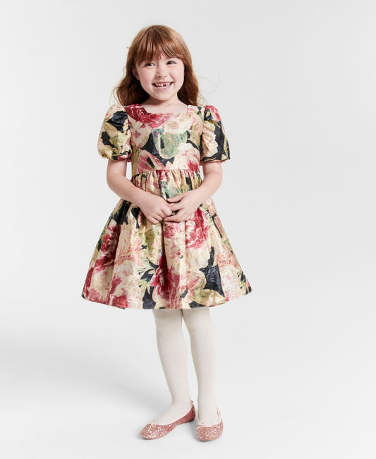 Rare Editions Floral Organza Dress Red,
 Size 6 girl