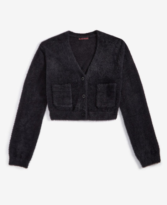 With Jules Fuzzy Cardigan Black, Size XL 
Girl