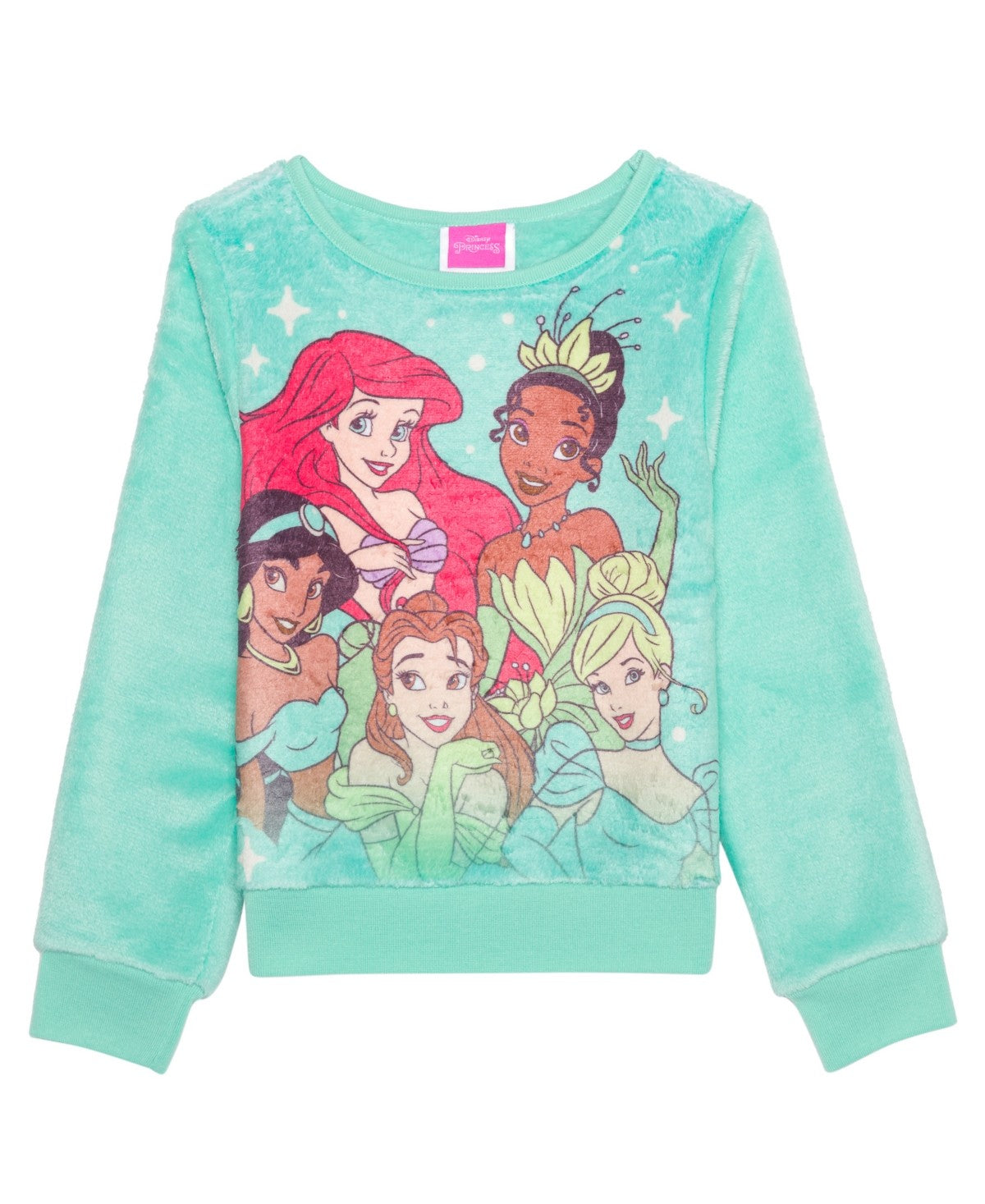 Disney Princess Girls Long Sleeve Plush Sweatshirt 6X- Blue girl