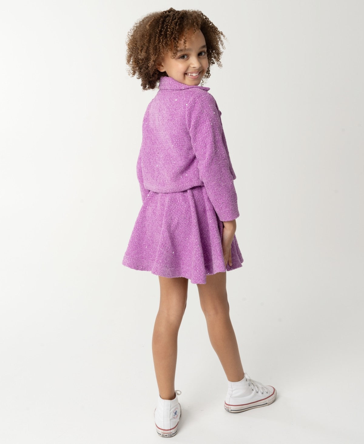 Sparkle & Shine Sequin Tweed Dress and Jacket Set, Size 2T Girl