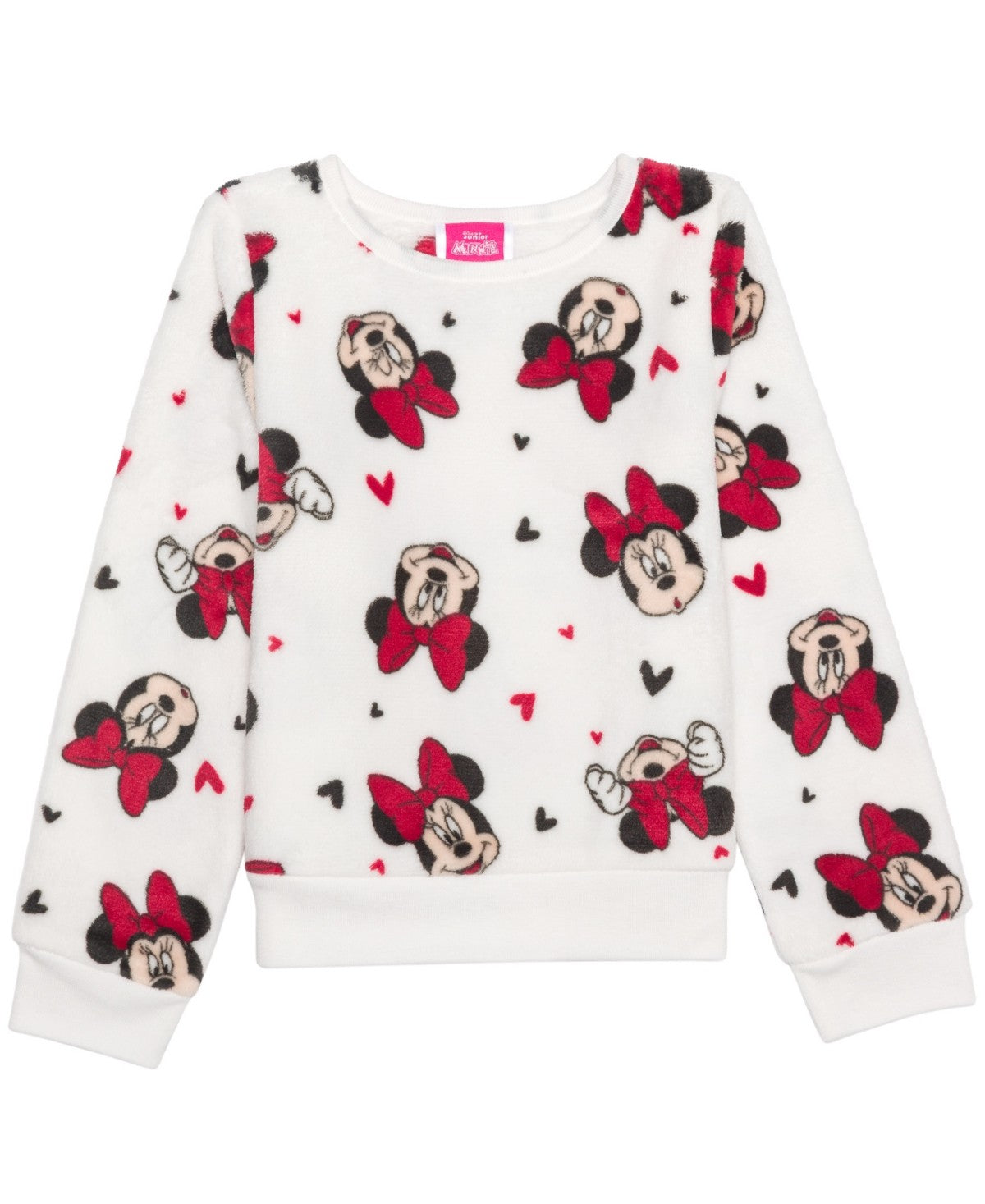 Disney Minnie Heart Plush Sweatshirt White - Size L girl