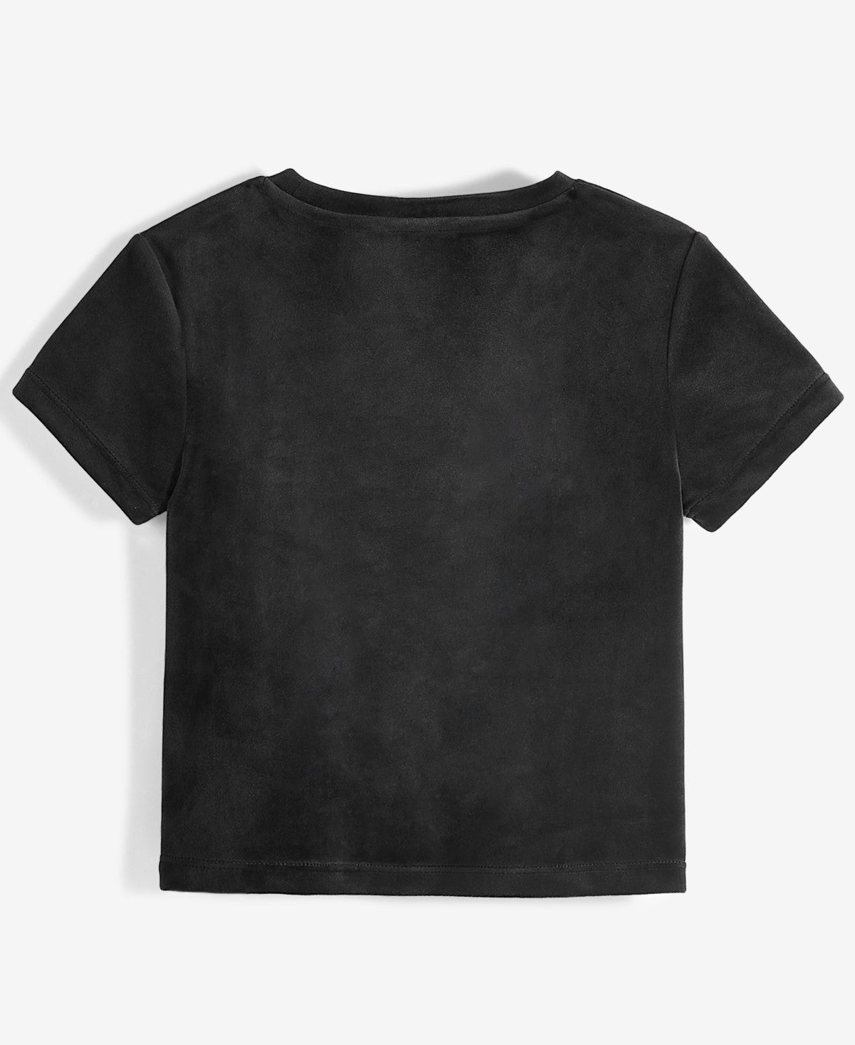 Guess Velour T-Shirt Rhinestone-Embellished, Black, Size 8 girl
