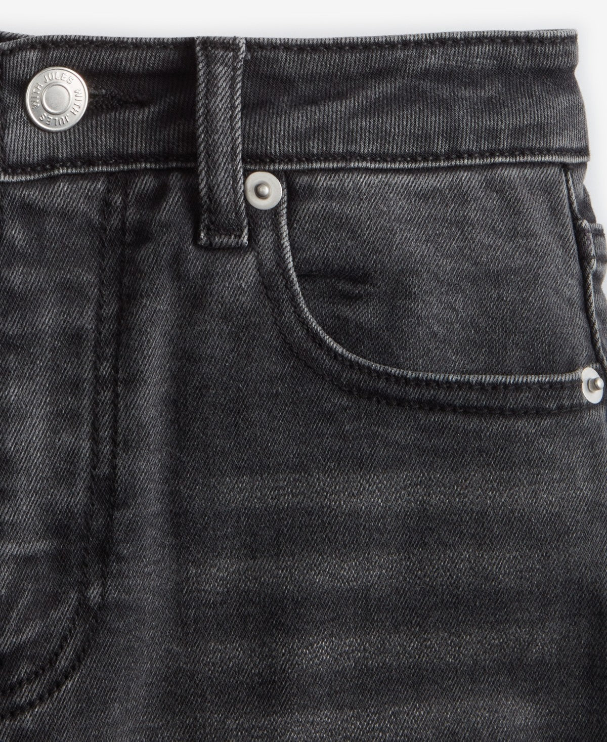 With Jules Vintage Wash Bootleg Jeans Black, Size XL girl
