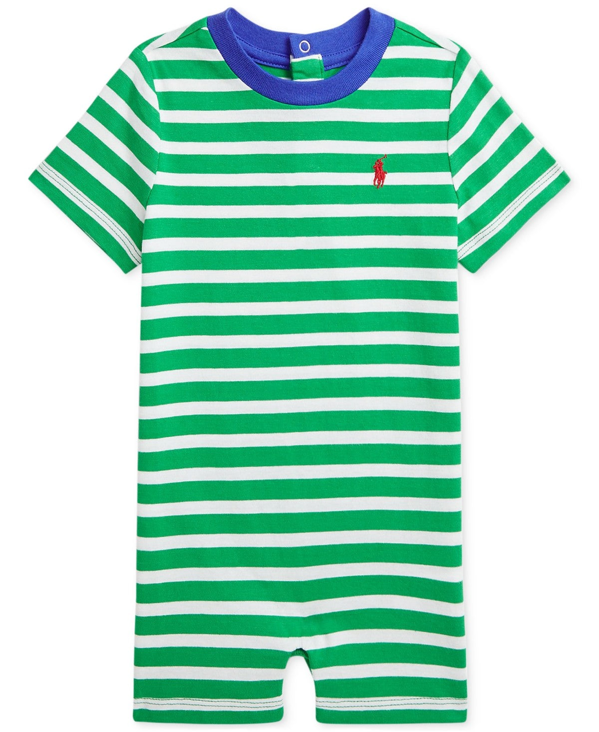 Polo Ralph Lauren Striped Cotton One-Piece, 6 Months - White