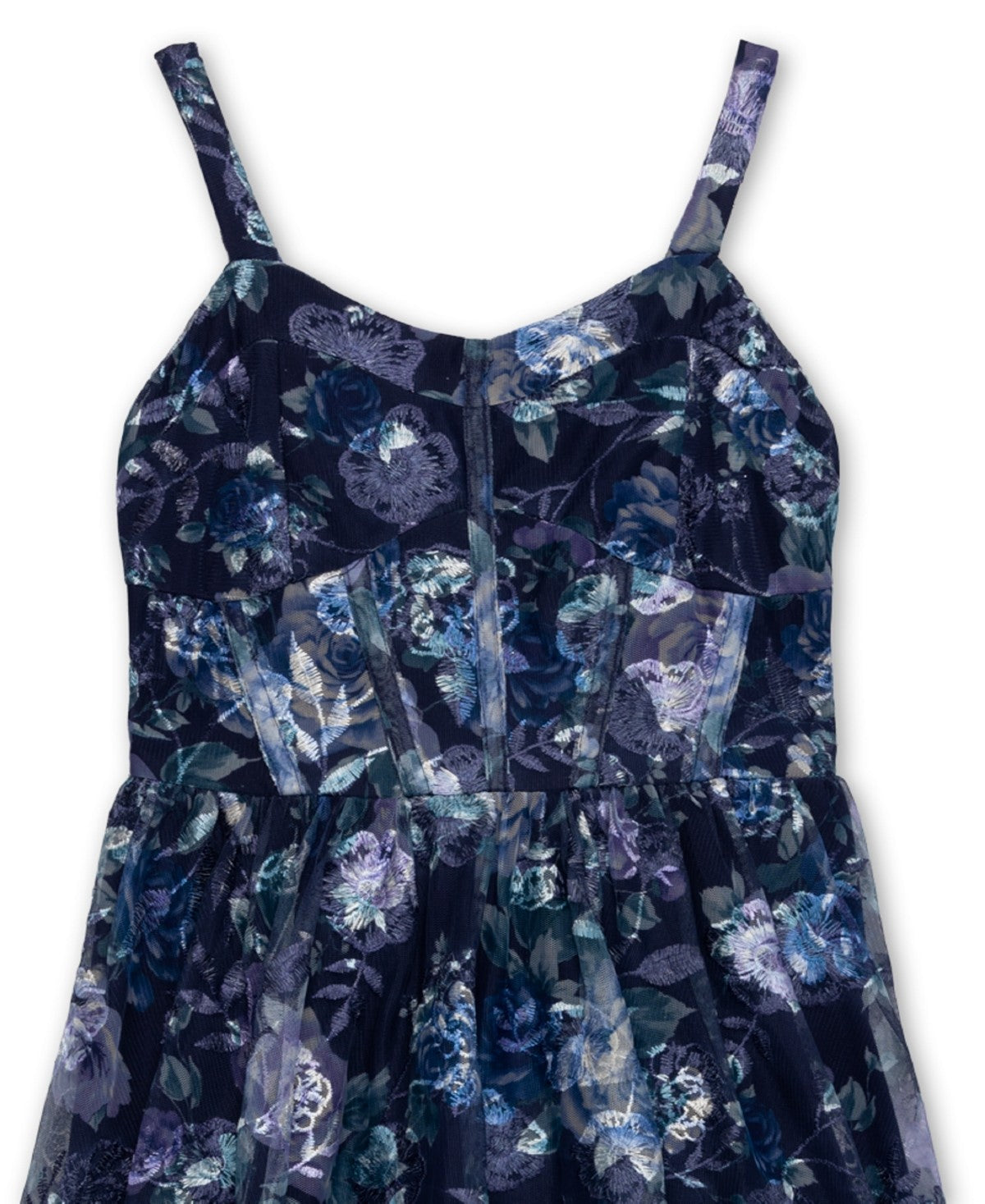 Speechless Girls Sleeveless Floral Mesh Midi Dress, Size 14