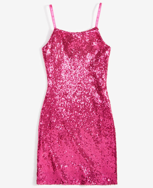 With Jules Sleeveless Sequin Dress Hot Pink - Size L girl