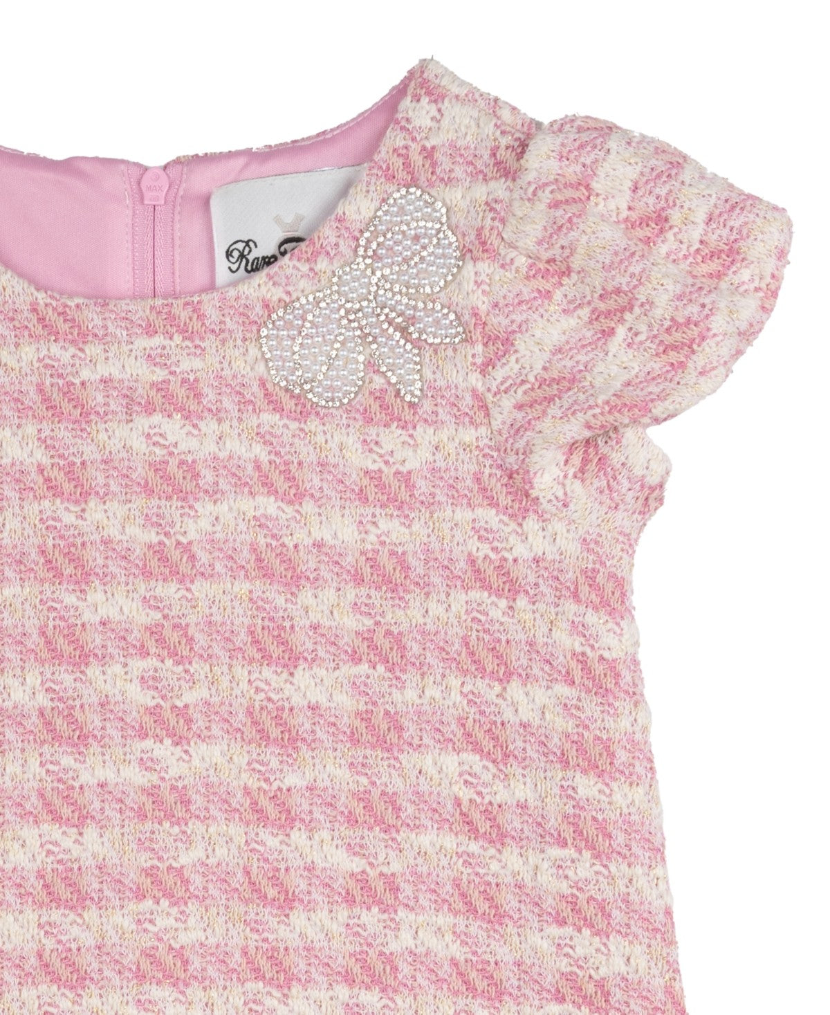 Rare Editions Pink Tweed Dress for Baby Girl, 24 Months