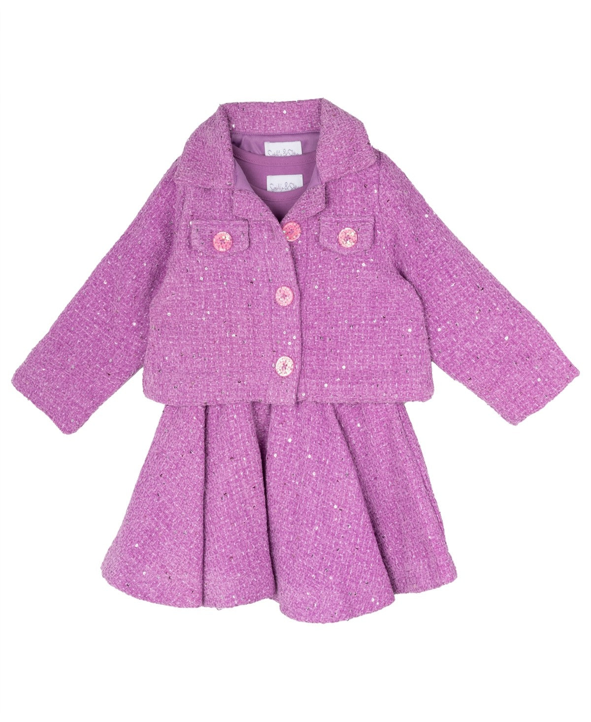 Sparkle & Shine Sequin Tweed Dress and Jacket, Size 6X  girl