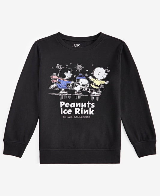Epic Threads Boys Peanuts Graphic Sweatshirt M - Black