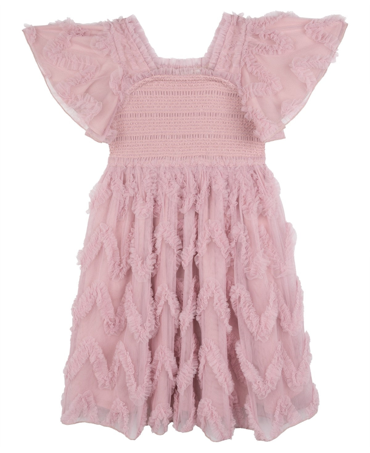 Rare Editions Soutache Smocked Dress Blush, Size 6X girl