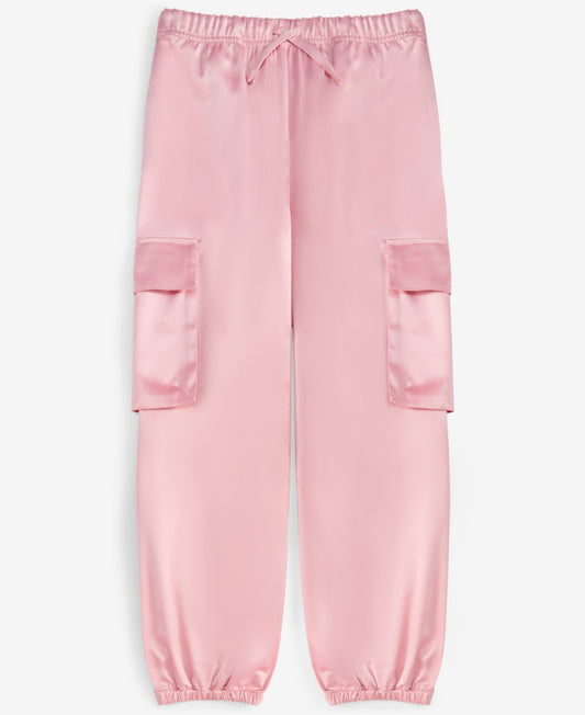Epic Threads Girls Satin Cargo Joggers, Size L (14/16)