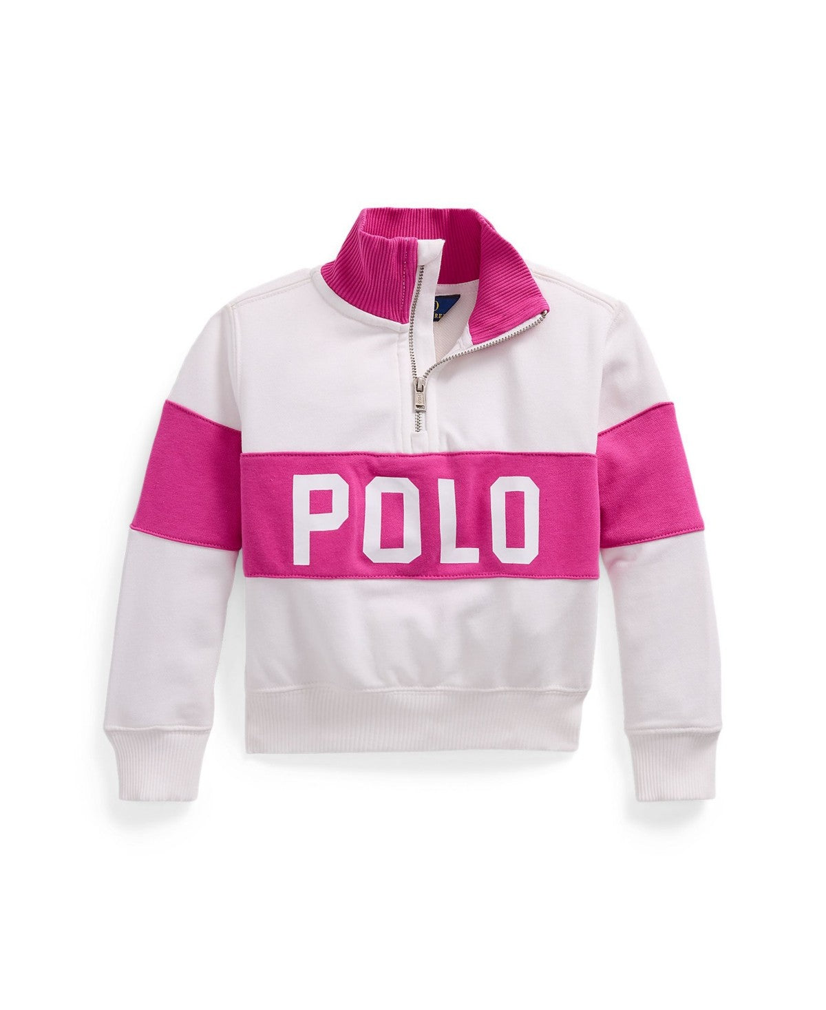 Polo Ralph Lauren Girls' Quarter-Zip Sweatshirt 6X- Belmont Pink