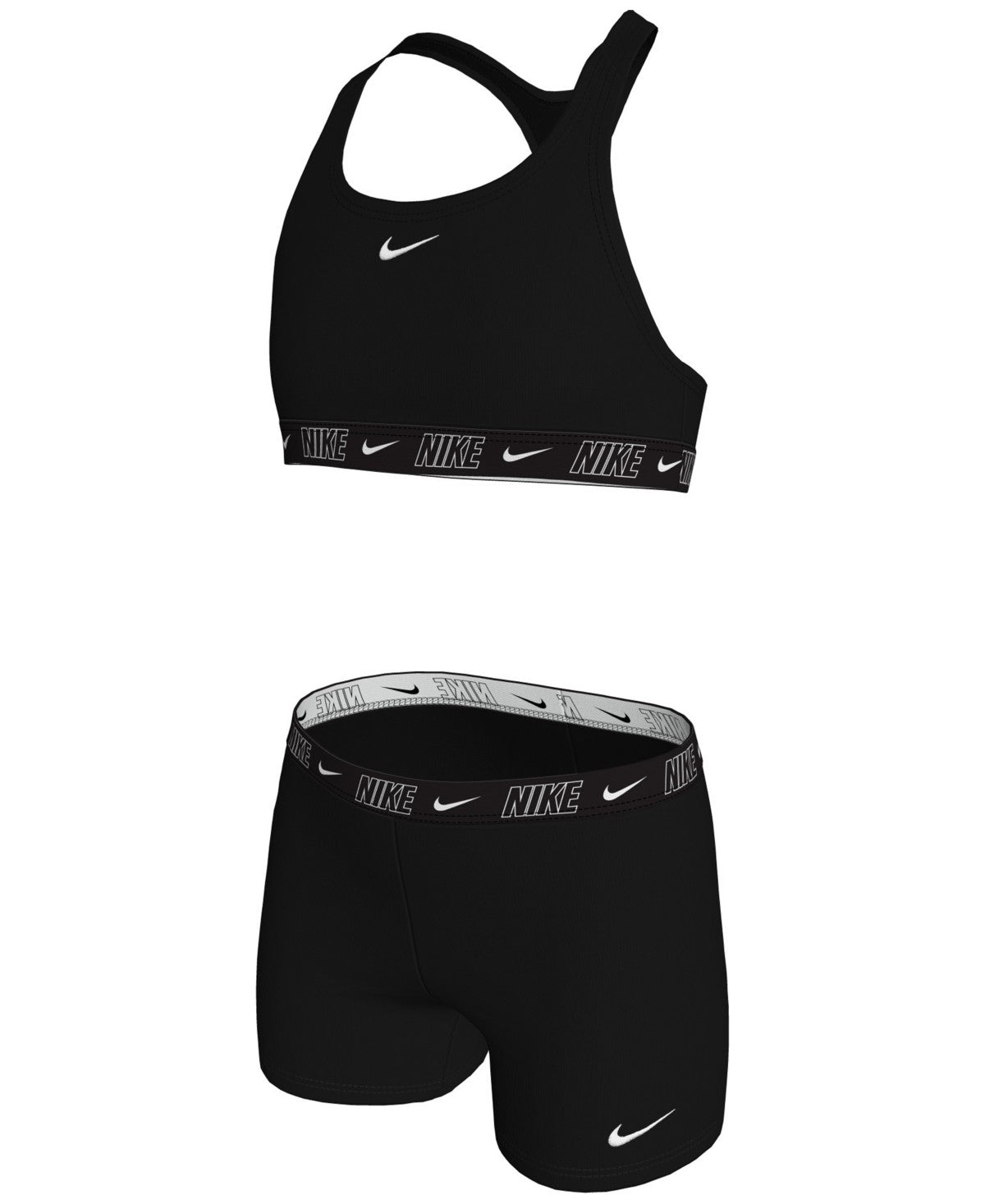 Nike Racerback Swimsuit Set, Black - Size M girl
