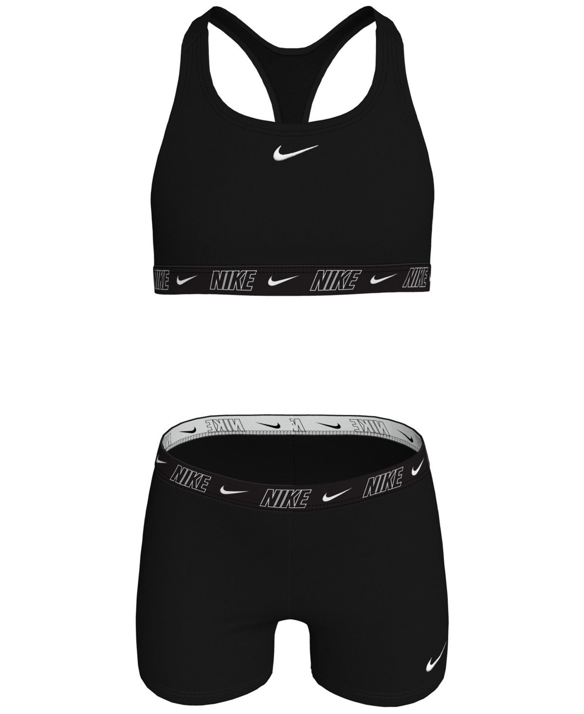 Nike Racerback Swimsuit Set, Black - Size M girl