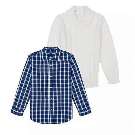 Gap Boys Sweater Shirt Set White/Blue XS