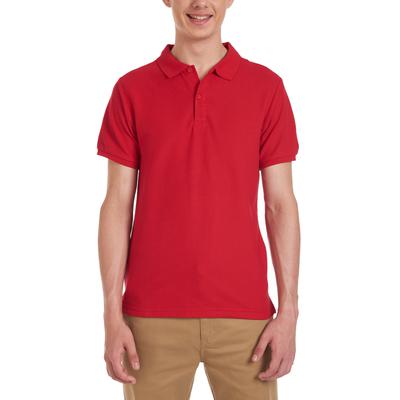 Nautica Young Men Uniform Short Sleeve Double Pique Polo - Red - Boy