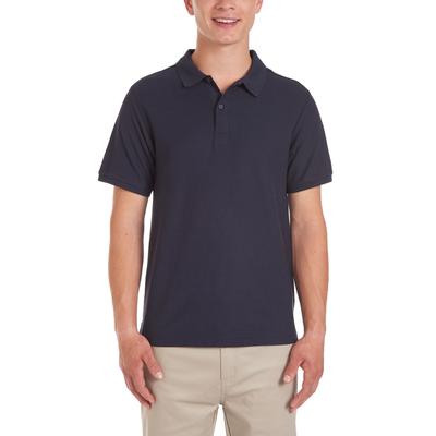 Nautica Young Men Uniform Short Sleeve Double Pique Polo - Navy - Boy