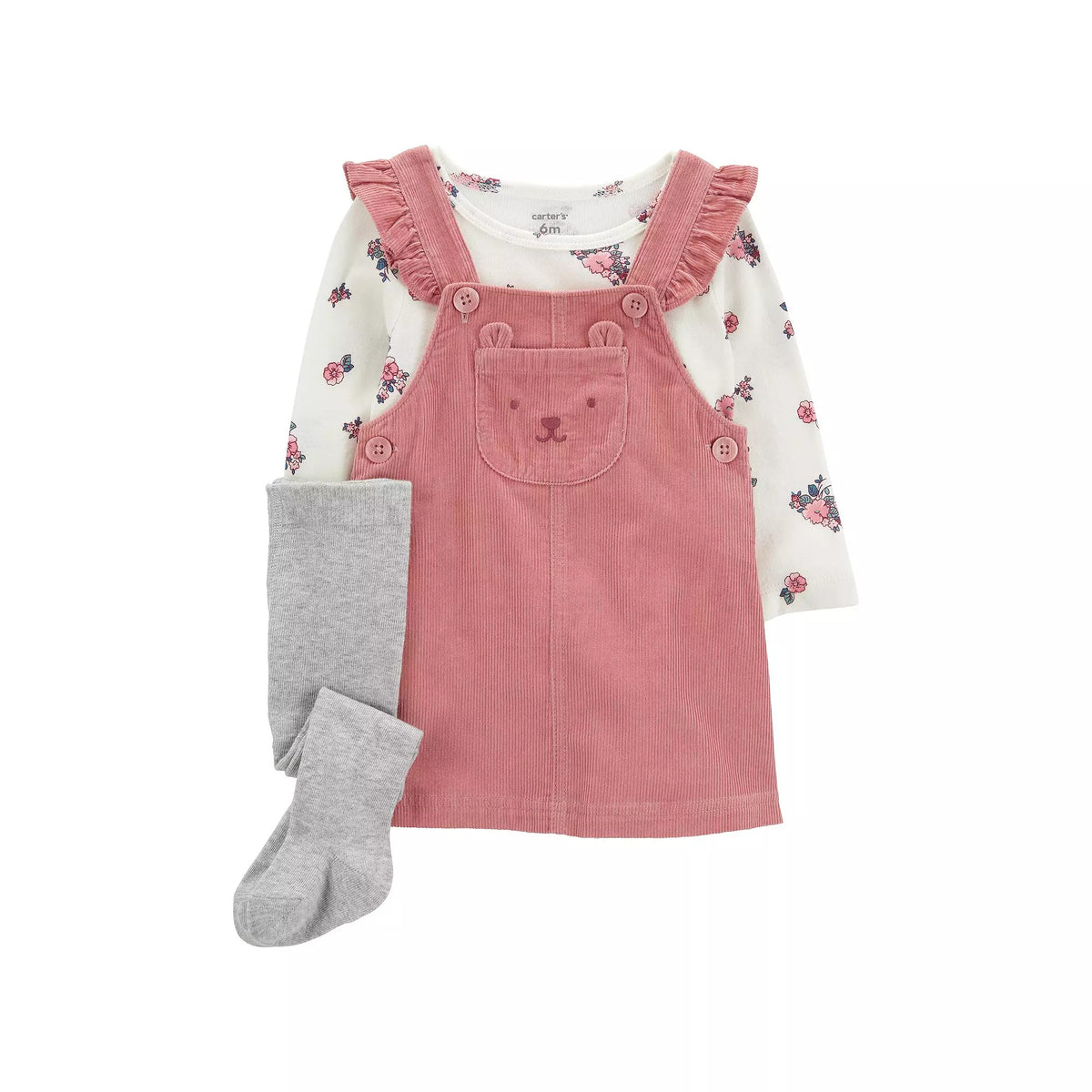 Carter's 3-Pc Floral Tee & Jumper Set, 12M Pink
Girl