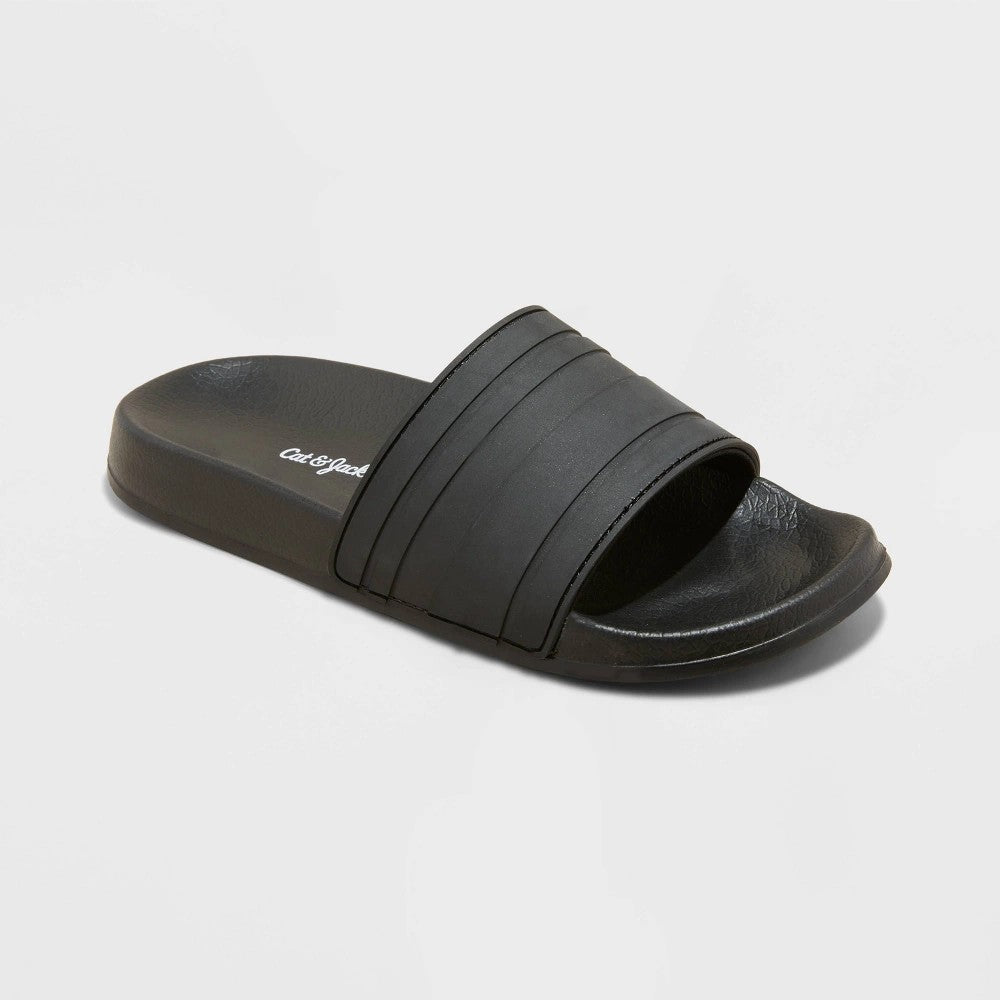 Cat & Jack Sport Slide Sandals, Black Size 13-girl