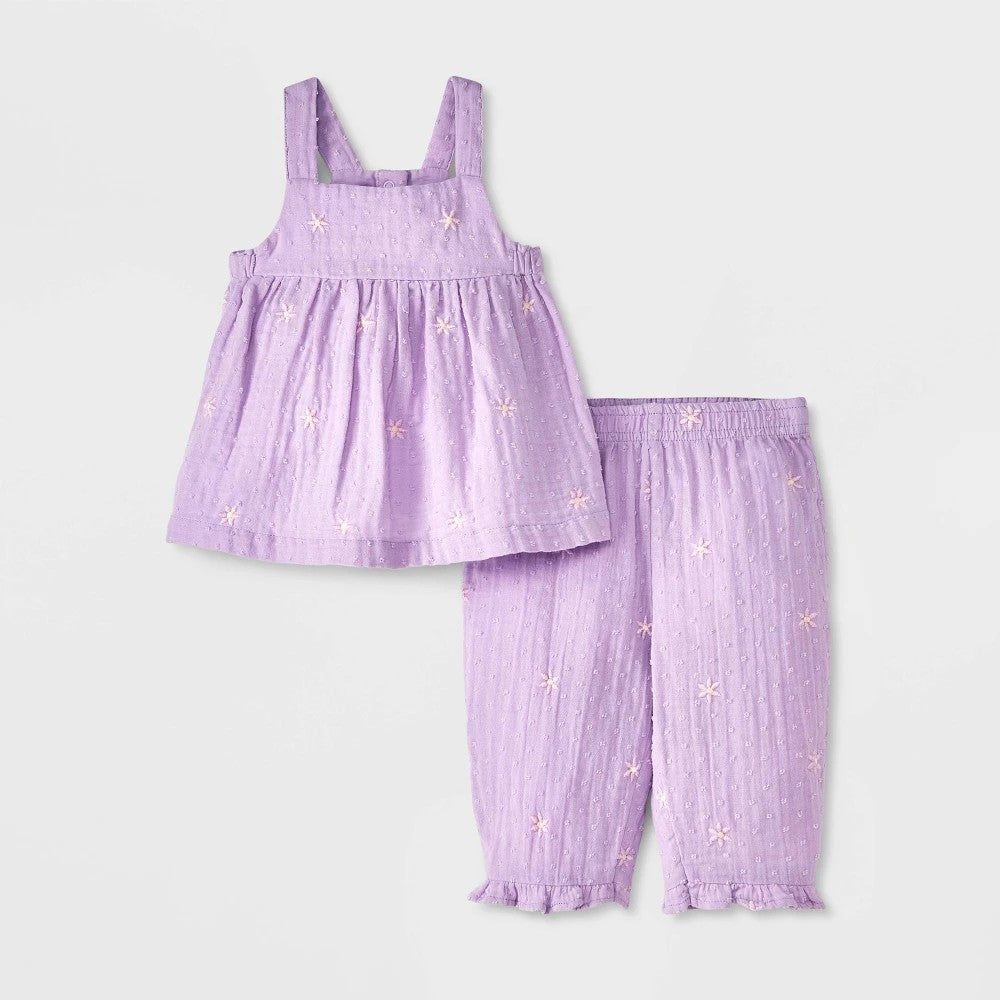 Baby Girls' Daisy Tank Top & Pants Set - Cat & Jack Purple 3-6M