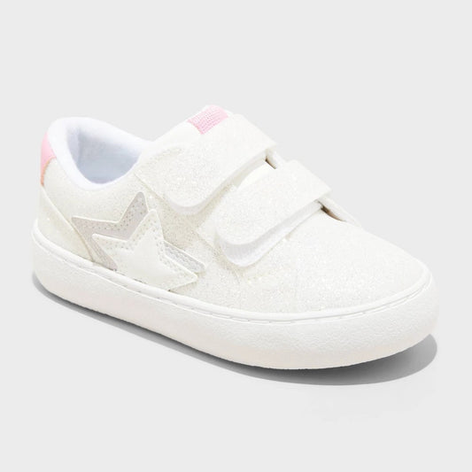 Cat & Jack Toddler Sora Glitter Sneakers, White 8T girl