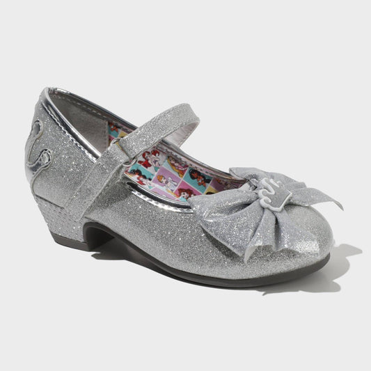 Disney Toddler Girls' Mary Jane Heels Silver 7T - Adjustable Strap
