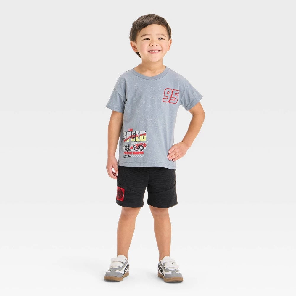 Disney Lightning McQueen T-Shirt & Shorts Set 12M Gray boys