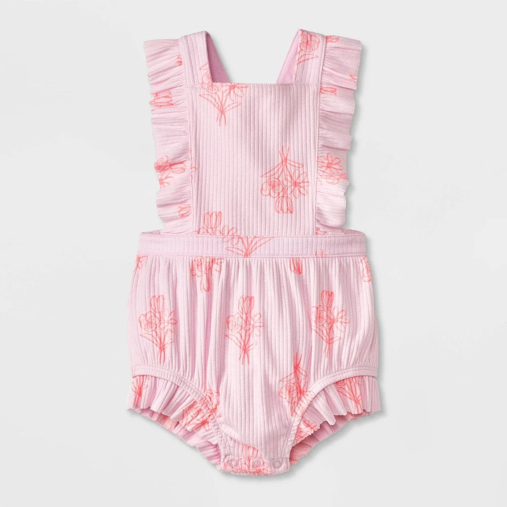 Cat & Jack Baby Girls' Ruffle Romper 18M Pink Floral