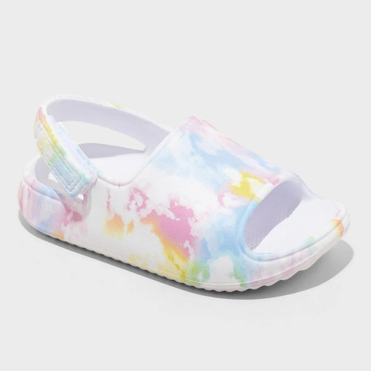 Toddler Beck Footbed Sandals - Cat & Jack™ 8T: Hook and Loop Closure, Contoured Footbed, EVA Material, Open Toe Design - Girl