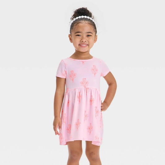 Toddler Girls' St. Patrick's Day Short Sleeve Dress - Cat & Jack™ Pink 3T