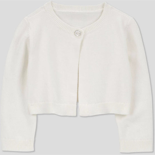 Carter's Just One You 12M White Baby Cardigan, 100% Cotton