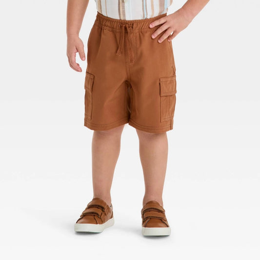 Toddler Boys' Quick Dry Pull-on Jogger Pants - Cat & Jack™ Brown 4T: Lightweight Poplin, Mid Rise, Faux Fly, Flexible Drawstring