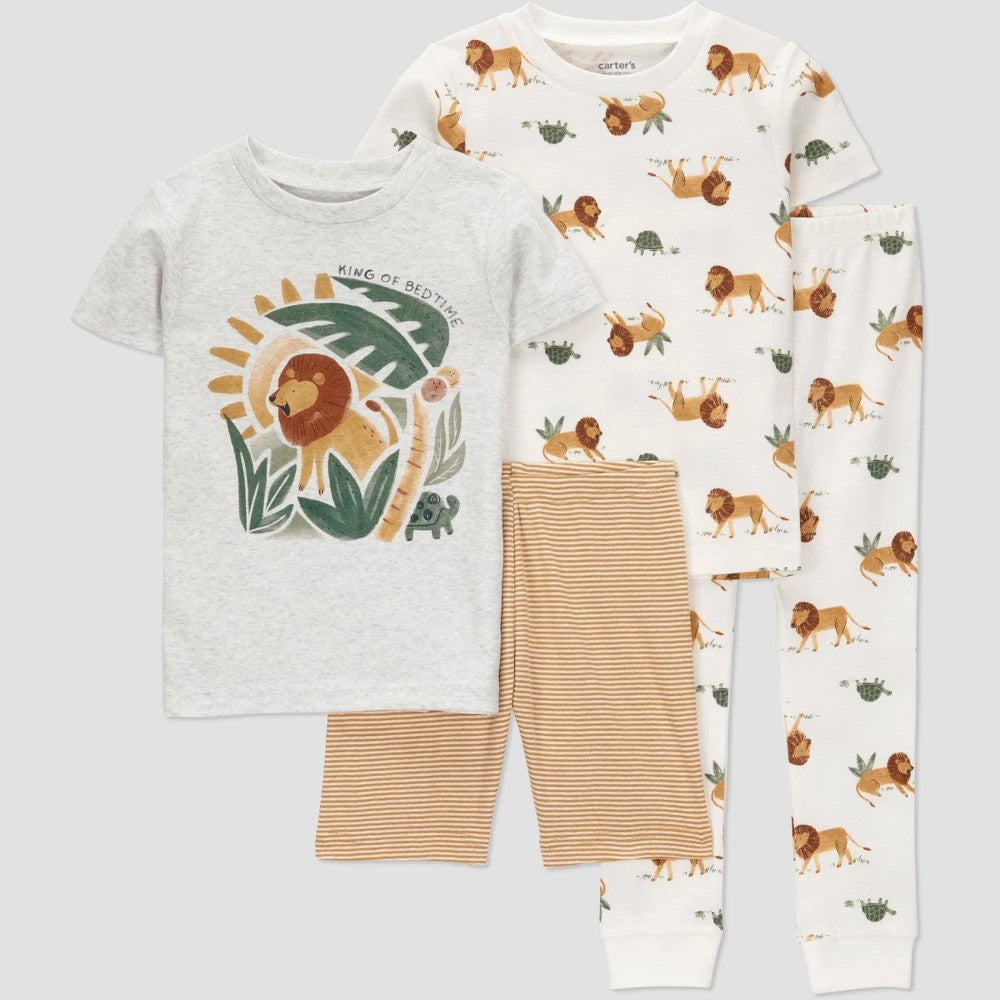 Carter's Boys' 4pc Lion Pajamas 12M - Brown/Gray