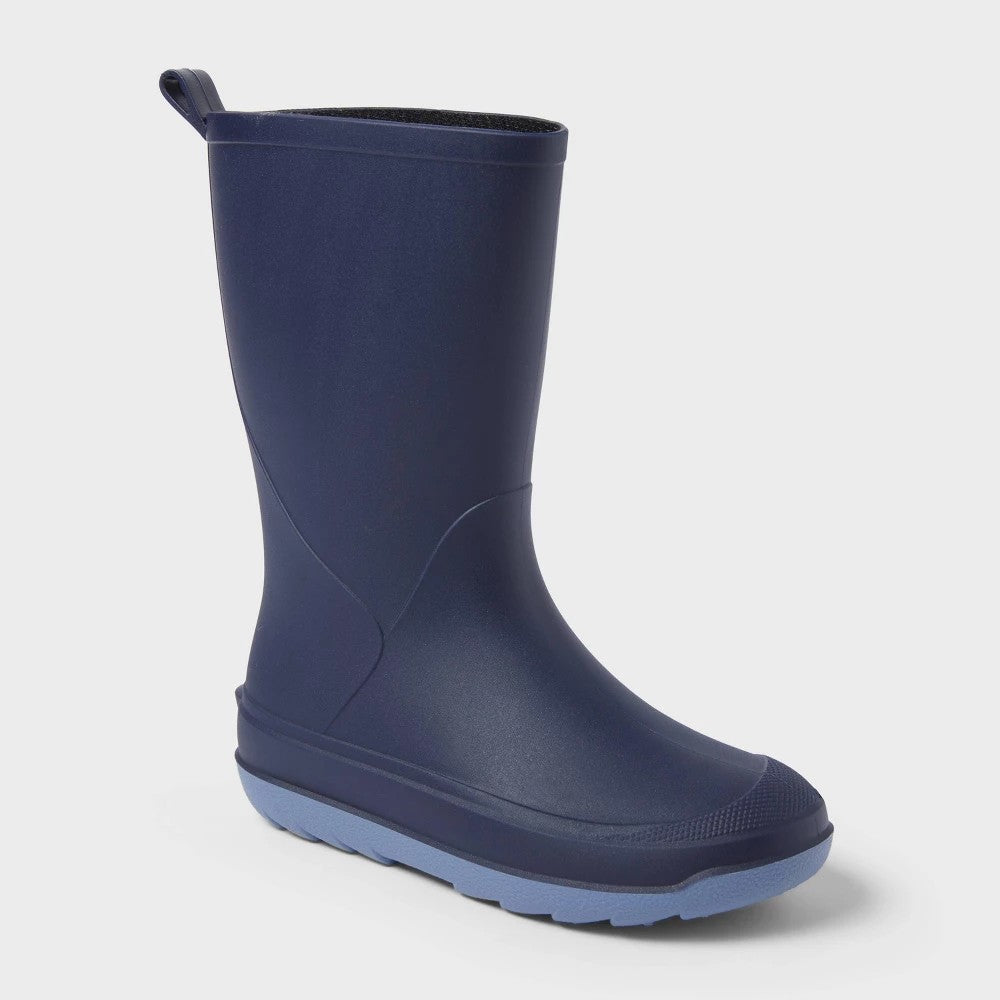 Cat & Jack Kids' Andy Rain Boots Navy Blue Size 5 boys