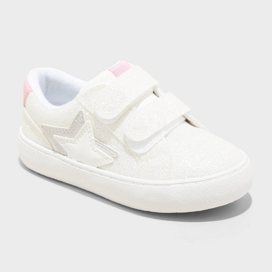 Cat & Jack Toddler girl Sora Glitter Sneakers White 10T