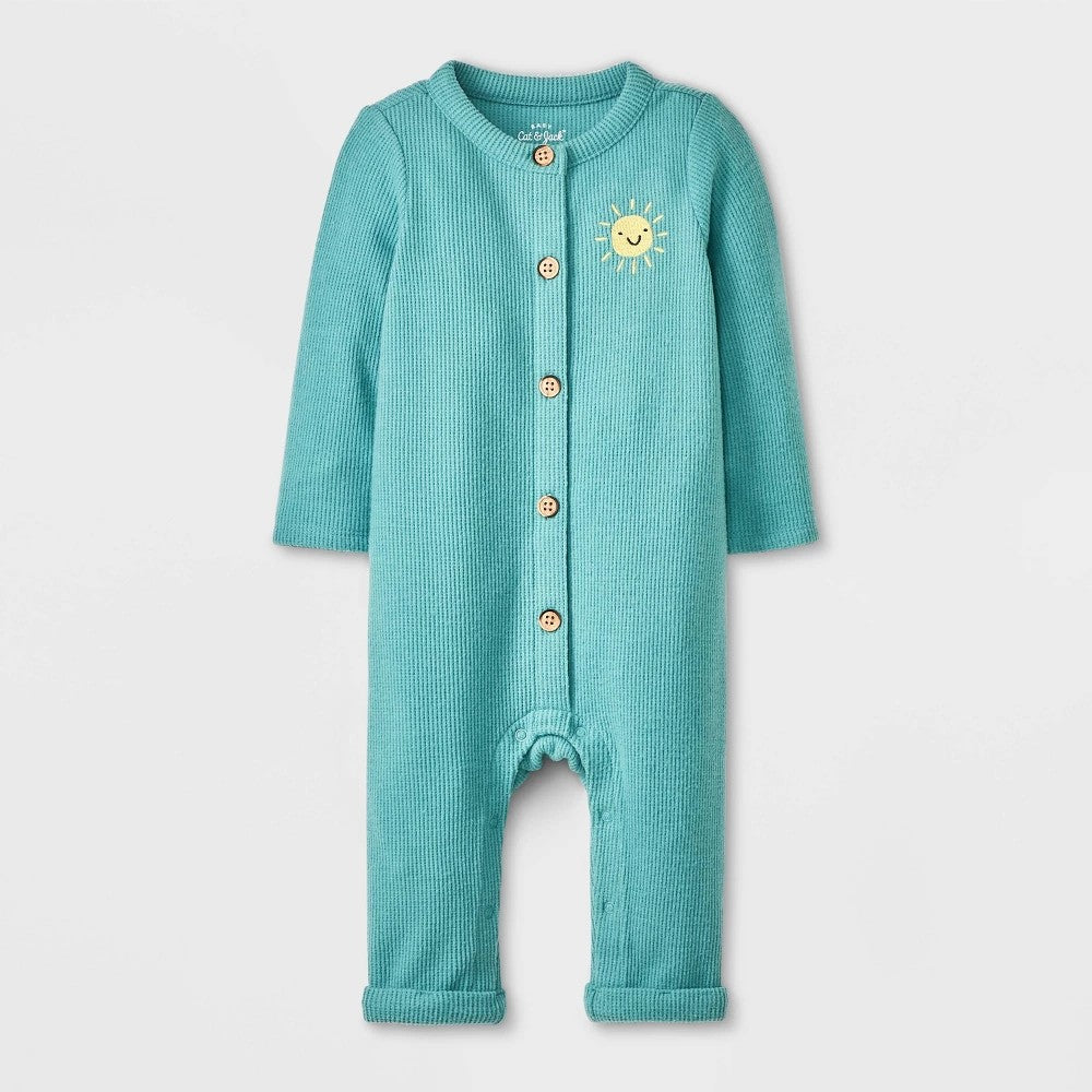 Baby Waffle Romper - Cat & Jack Green 12M