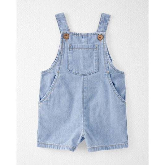 Carter's Organic Cotton Chambray Shortall, Blue, Newborn boys