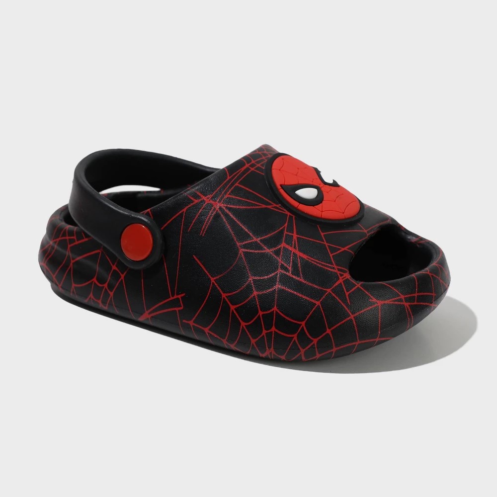 Spider-Man Toddler Sandals Black with Heel Strap boys 13