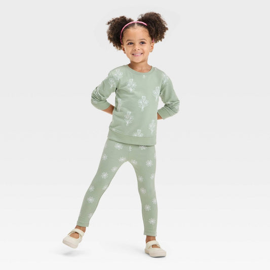 Toddler Girls' Flowers Top and Bottom Set - Cat & Jack - 5T