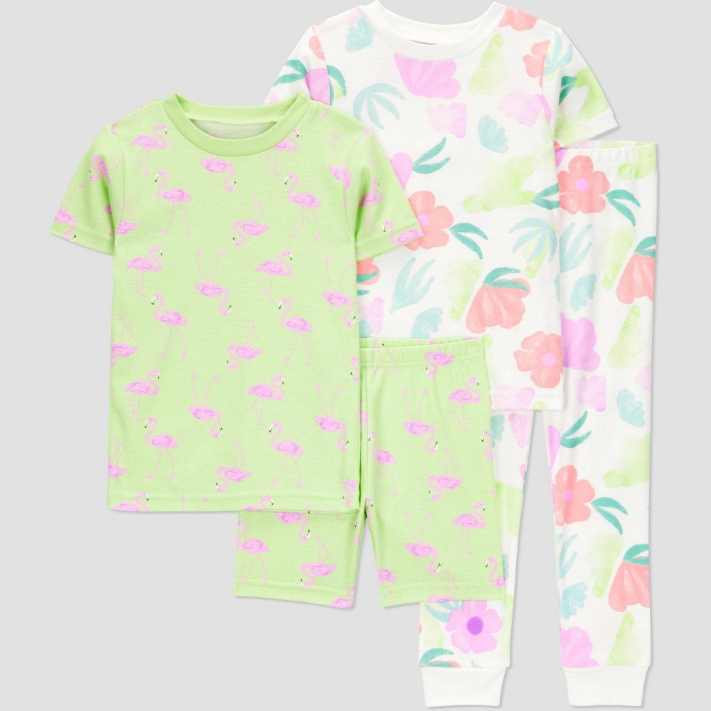 Carter's Toddler Girls' 4pc Flamingo Pajama Set - 4T